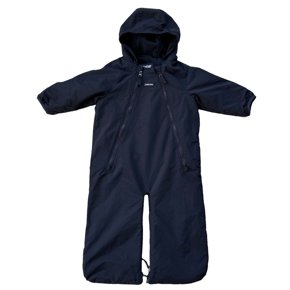 Lands' End Unisex Toddler's Full Body Zip Hooded Snowsuit Size 12-18M Navy Blue